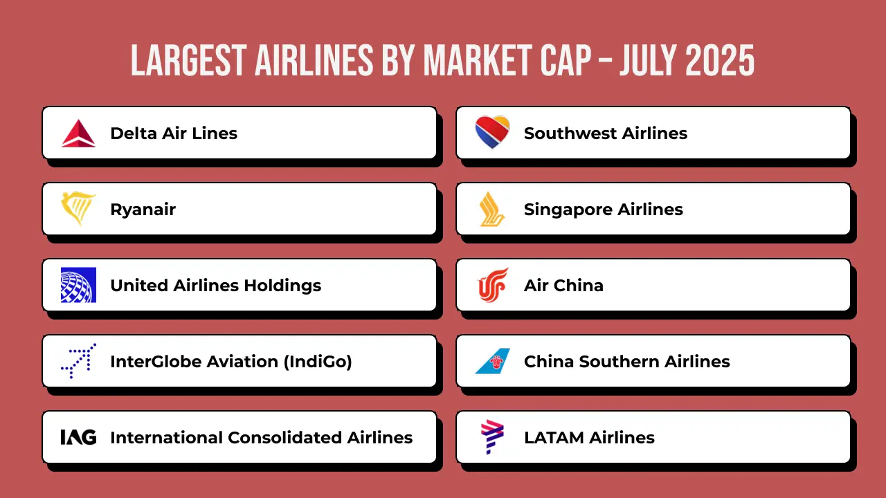 Largest Airlines by Market Cap – July 2025