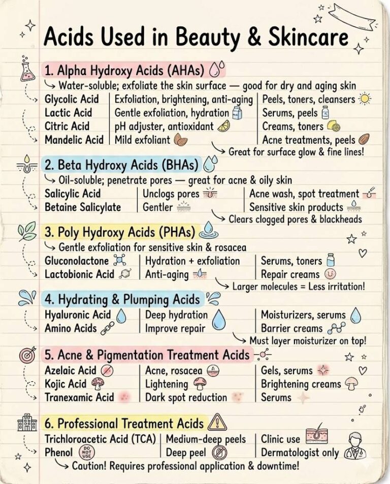 Acids Used in Beauty & Skincare