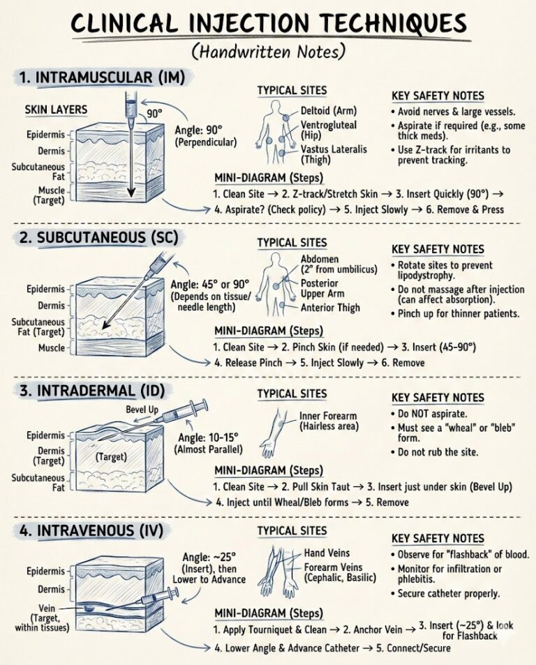 common clinical injection techniques