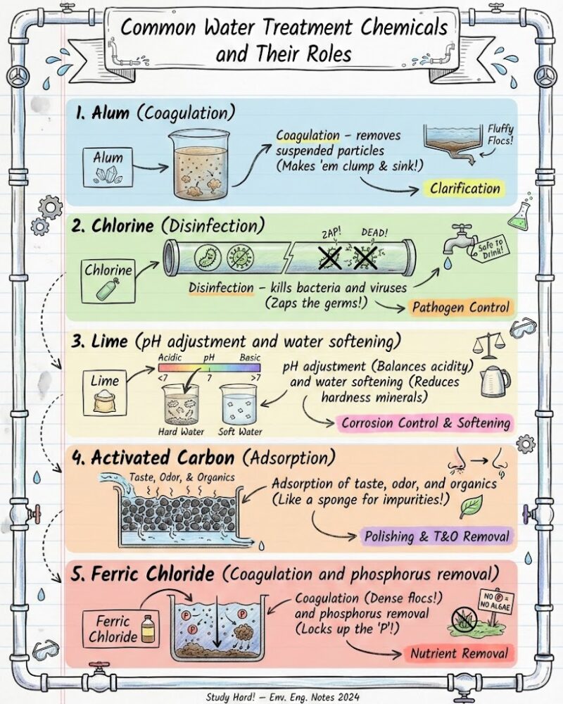 Common Water Treatment Chemicals and Their Roles