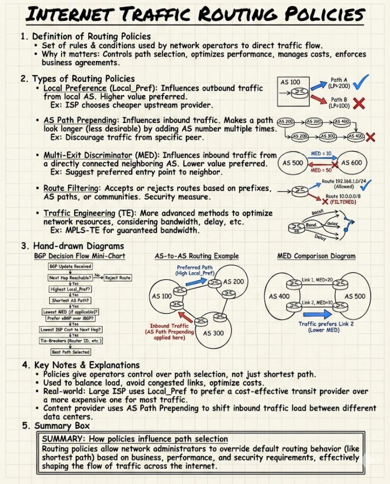 Internet traffic routing policies