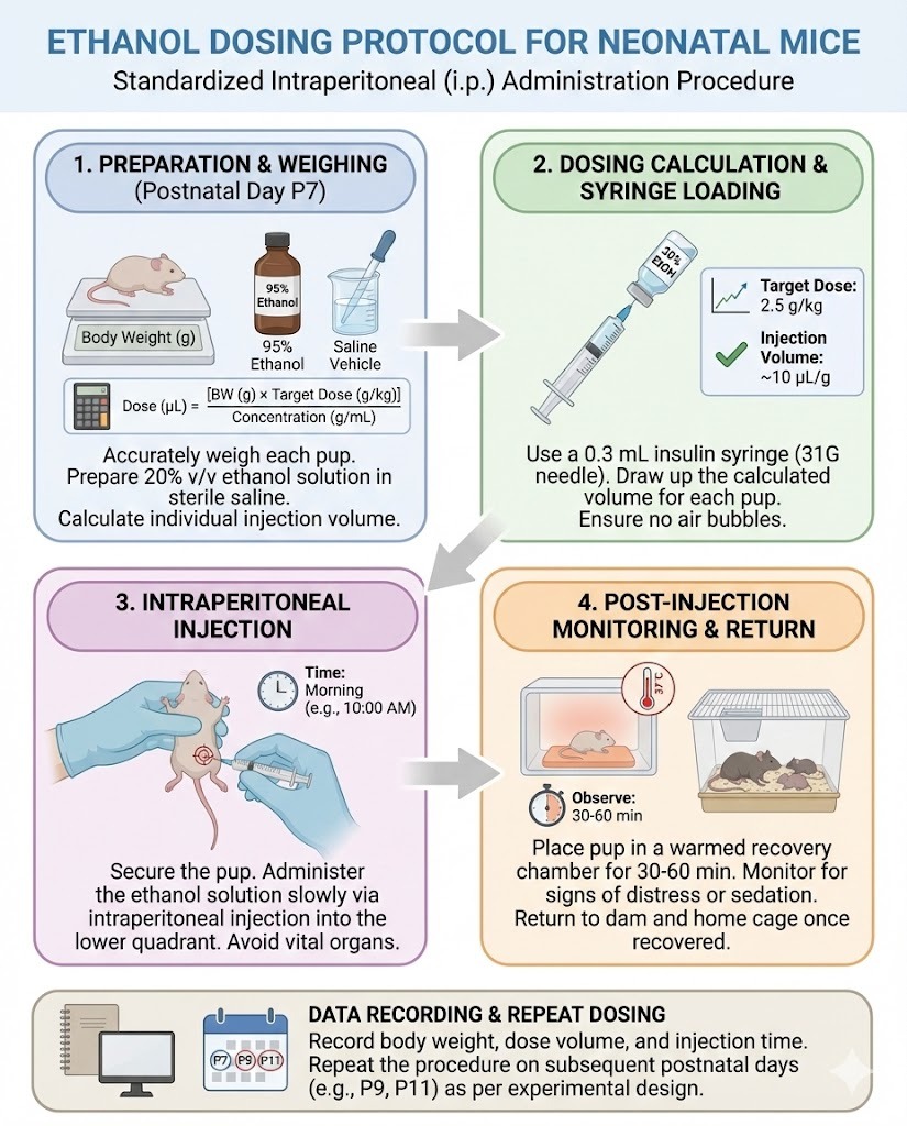 Ethanol Dosing Protocol for Neonatal Mice