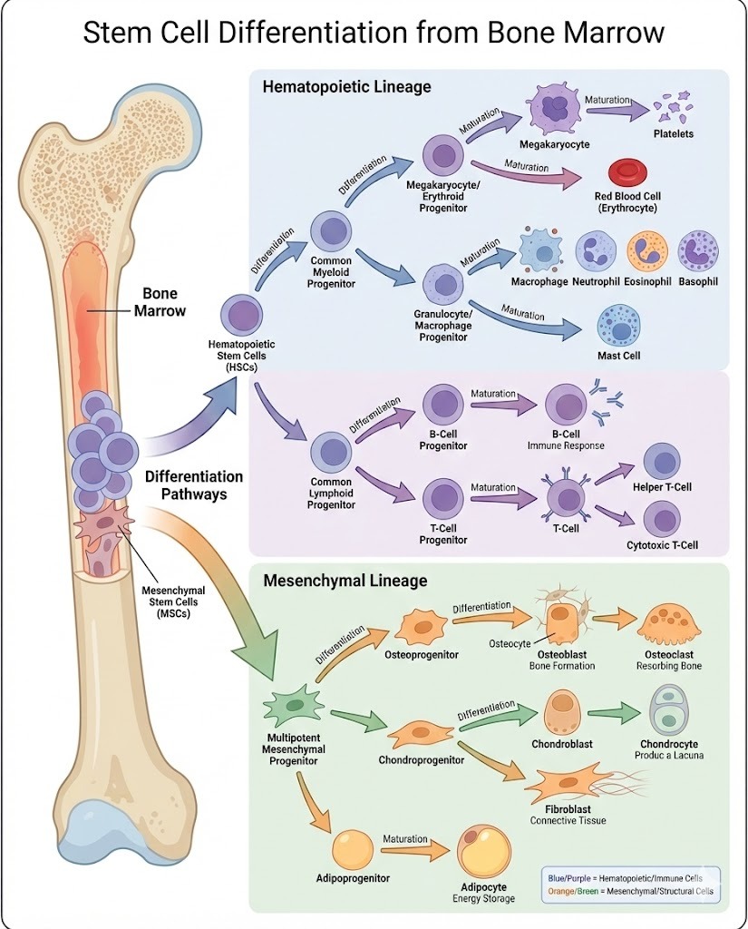 Stem Cell Differentiation from Bone Marrow