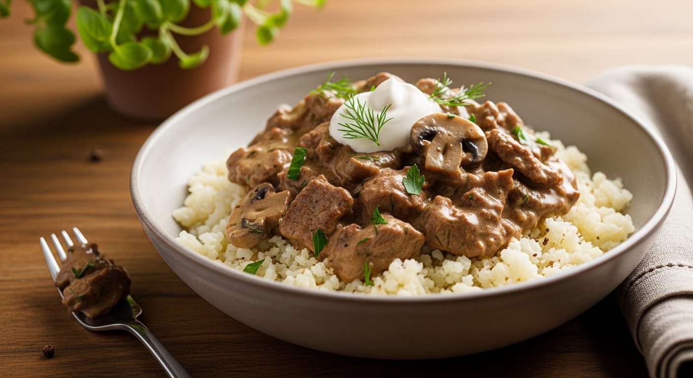 Keto Beef Stroganoff Cauliflower Rice: A Comforting, Low-Carb Twist on a Classic