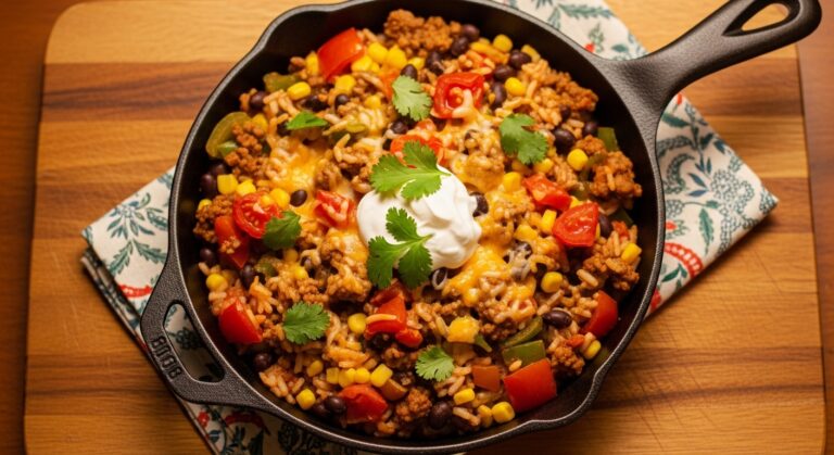 Burrito Rice Skillet: A Hearty One-Pan Delight That’s Easy to Make and Impossible to Resist