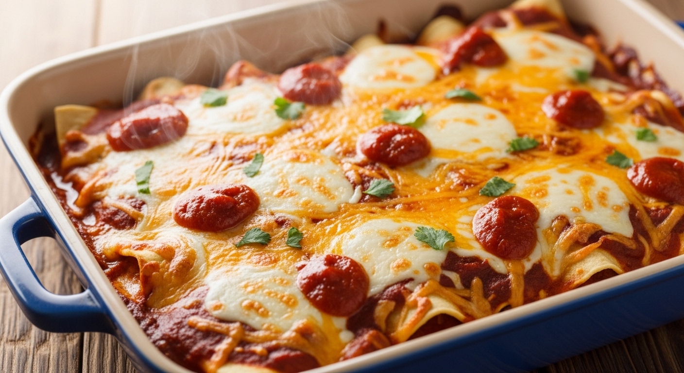 Chicken Enchilada Bake: A Comforting, Cheesy, and Flavor-Packed One-Pan Wonder