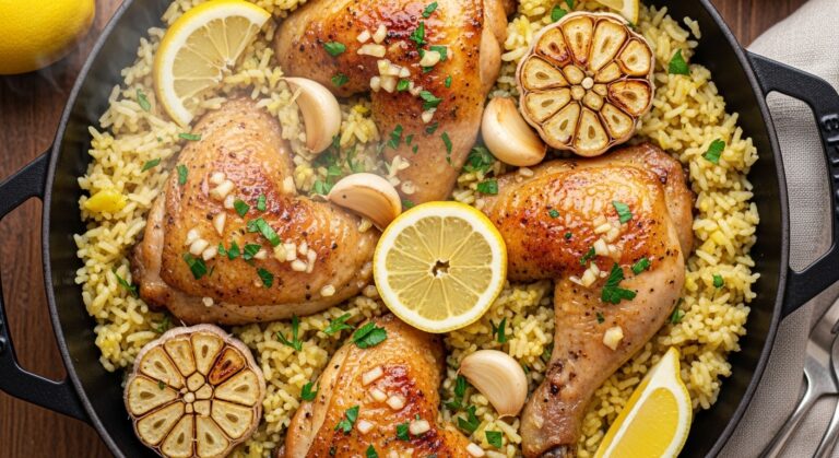 Lemon Garlic Chicken Rice: A Flavorful One-Pan Wonder