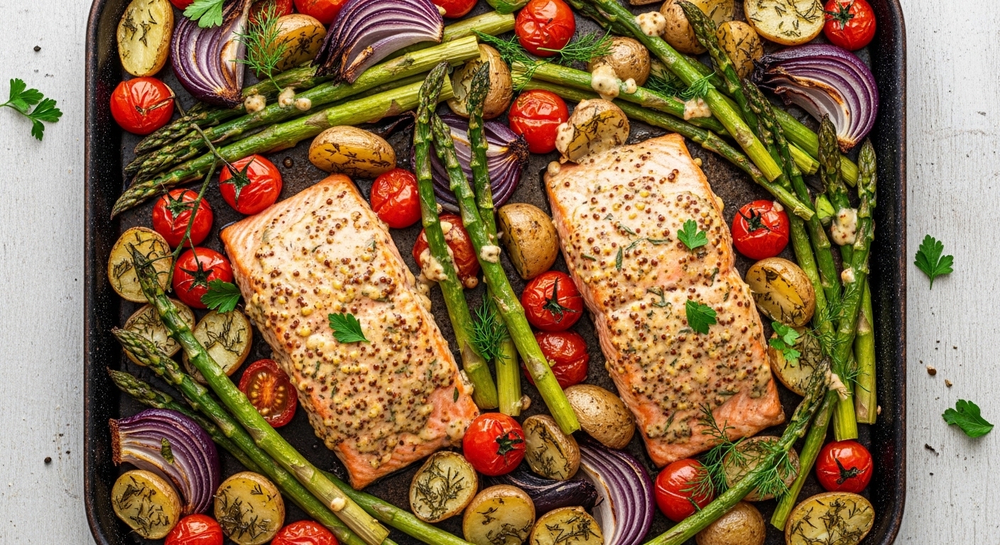 Dijon Salmon Tray Bake: A Flavorful One-Pan Wonder