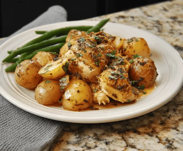 Easy Slow Cooker Parmesan Garlic Chicken with Potatoes