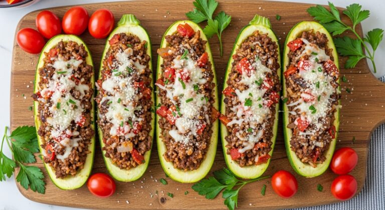 Stuffed Zucchini Boats – A Flavorful, Healthy, and Easy-to-Make Dish
