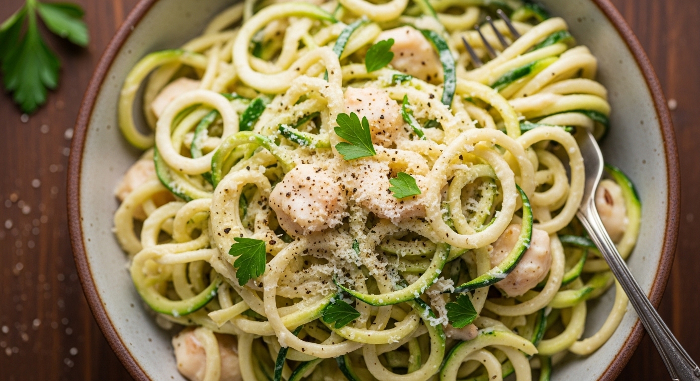 Keto Zucchini Noodles Alfredo – Creamy, Low-Carb Comfort in Every Bite