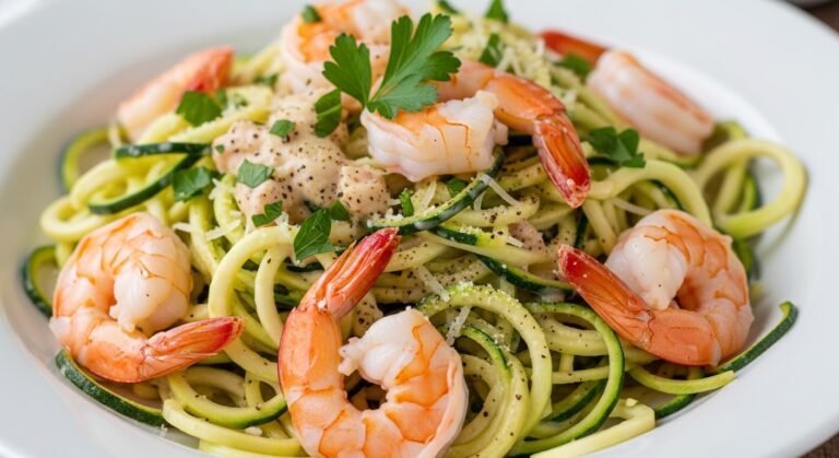 Keto Shrimp Alfredo Zoodles: A Creamy, Low-Carb Delight