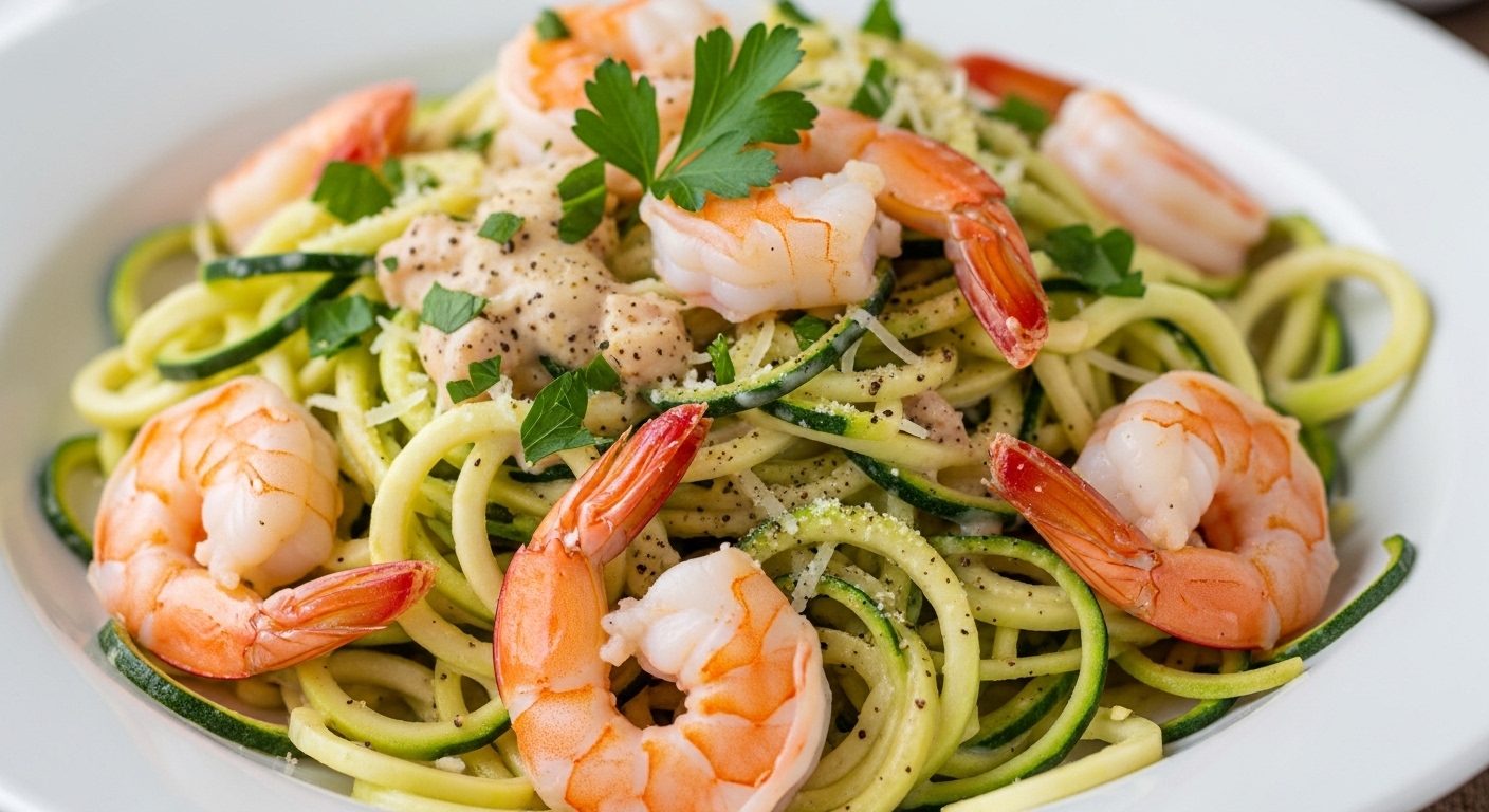 Keto Shrimp Alfredo Zoodles: A Creamy, Low-Carb Delight