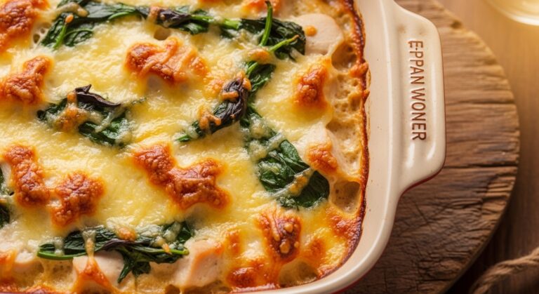 Creamy Spinach Chicken Bake: A Comforting One-Pan Wonder