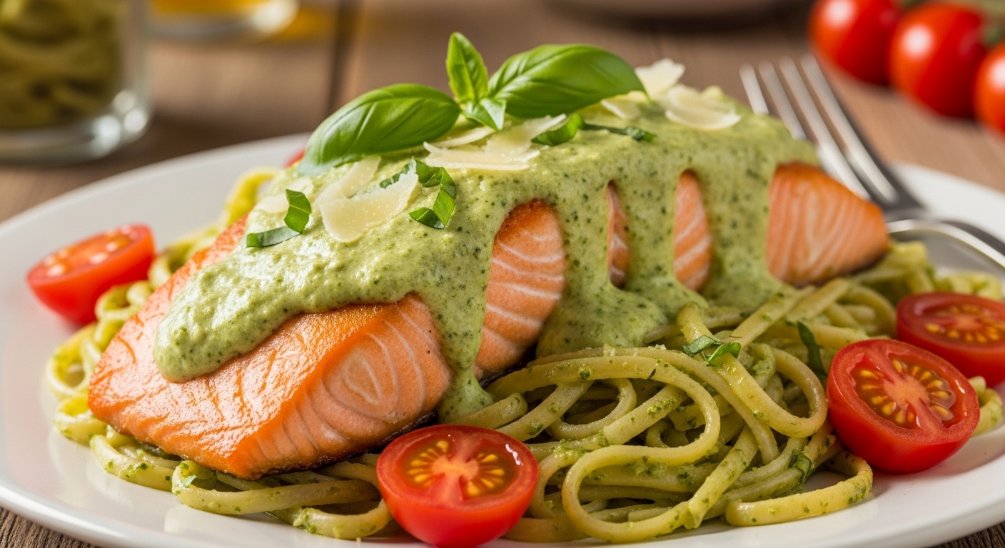Creamy Pesto Salmon: A Luxurious, Flavor-Packed Dinner in Minutes