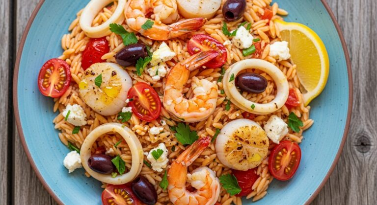 Seafood Orzo Plate: A Mediterranean Delight That’s Easy to Make at Home