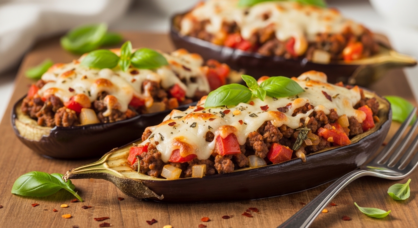 Keto Stuffed Eggplant Boats: A Low-Carb, Flavor-Packed Delight