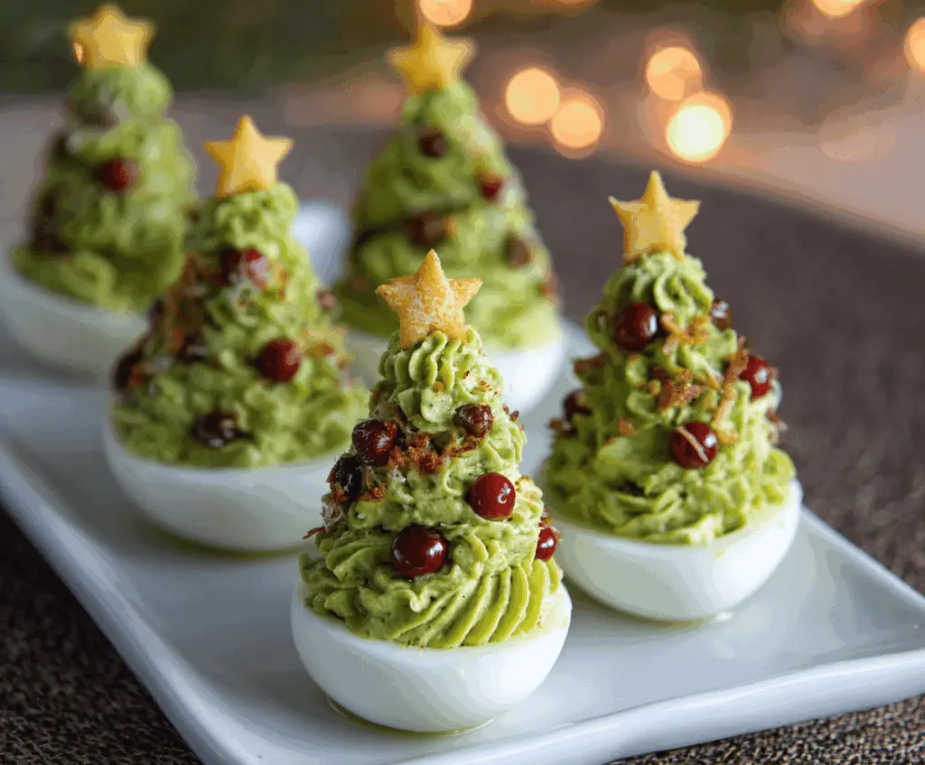 Christmas Tree Deviled Eggs