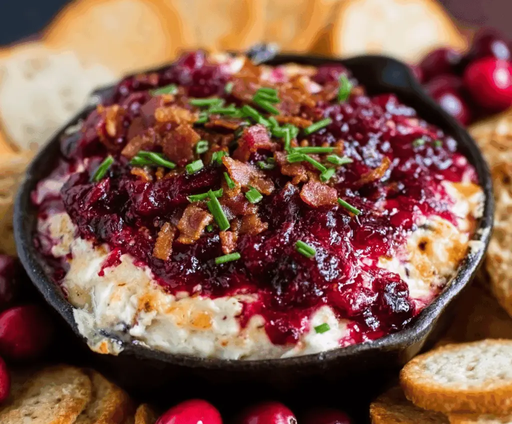 Cranberry and bacon swiss cheese dip