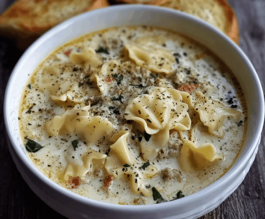 Creamy Alfredo Lasagna Soup