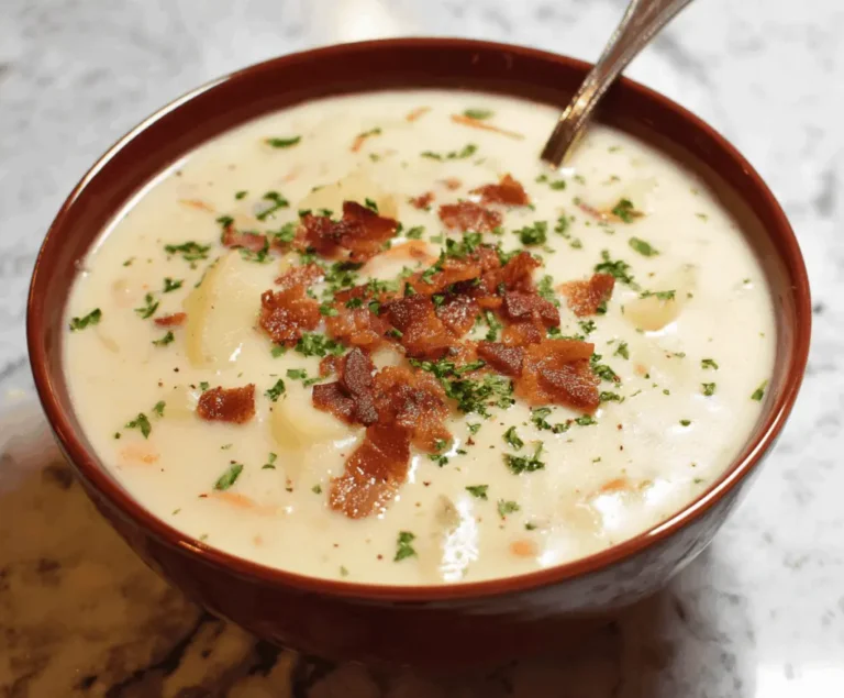 Creamy Potato Soup with Bacon Bits
