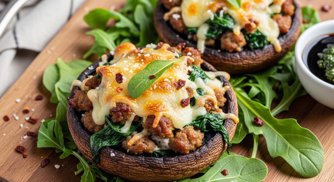 Keto Stuffed Portobello Caps: A Flavorful Low-Carb Delight