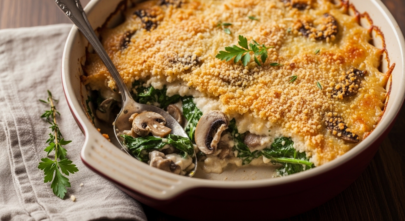 Keto Spinach Mushroom Gratin: A Creamy, Low-Carb Comfort Dish
