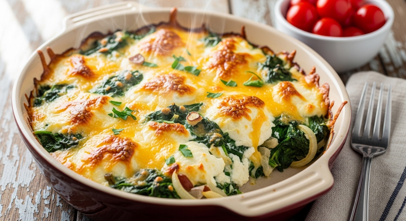Keto Cheesy Spinach Bake: A Creamy, Low-Carb Comfort Dish