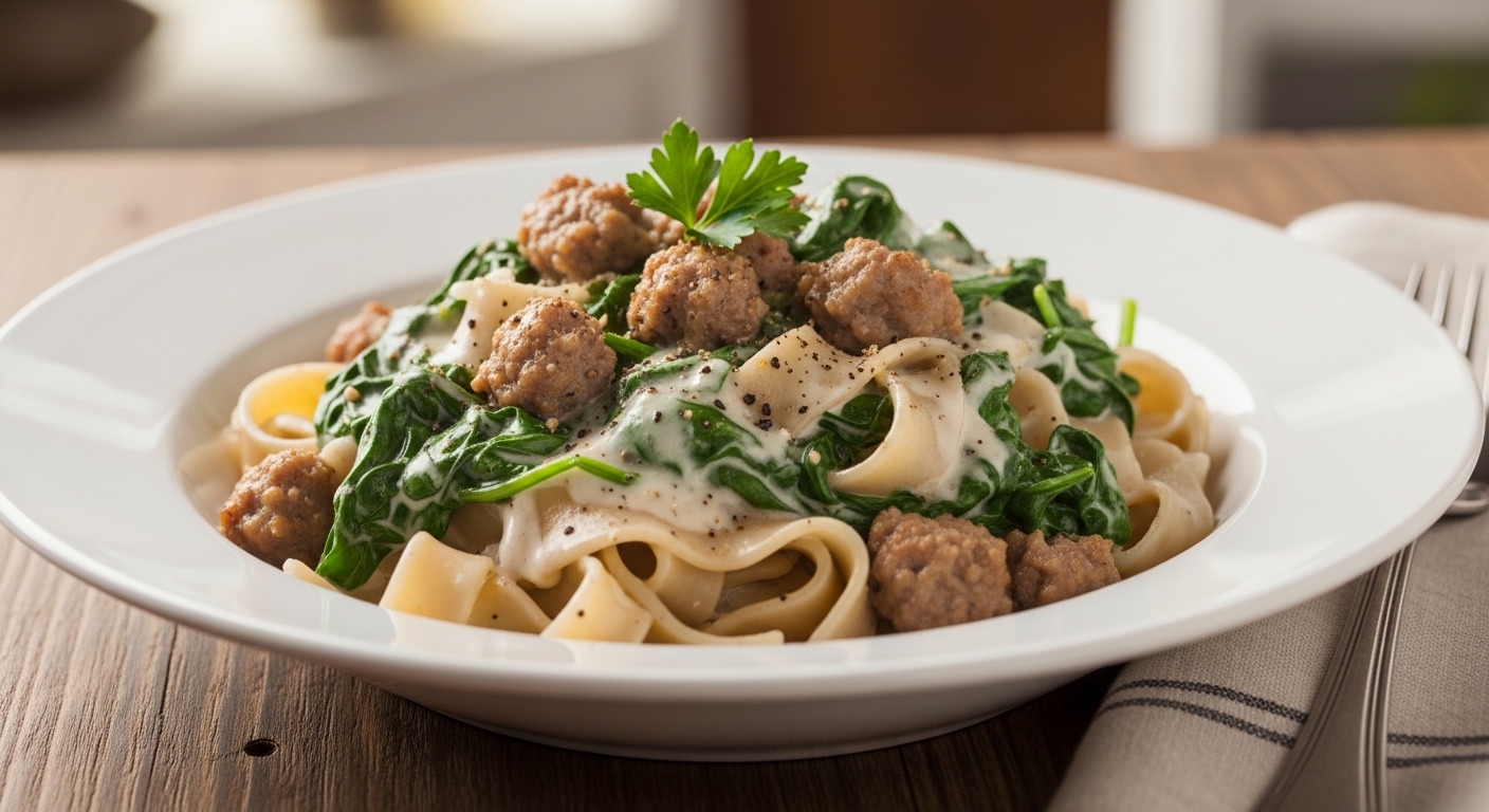 Keto Sausage Spinach Alfredo: A Creamy, Low-Carb Comfort Meal
