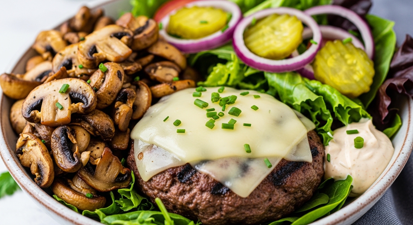 The Ultimate Keto Mushroom Swiss Burger Bowl: A Low-Carb, High-Flavor Meal