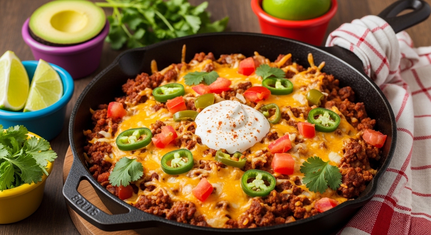 Keto Cheesy Taco Skillet: A Flavor-Packed Low-Carb Twist on a Classic Favorite