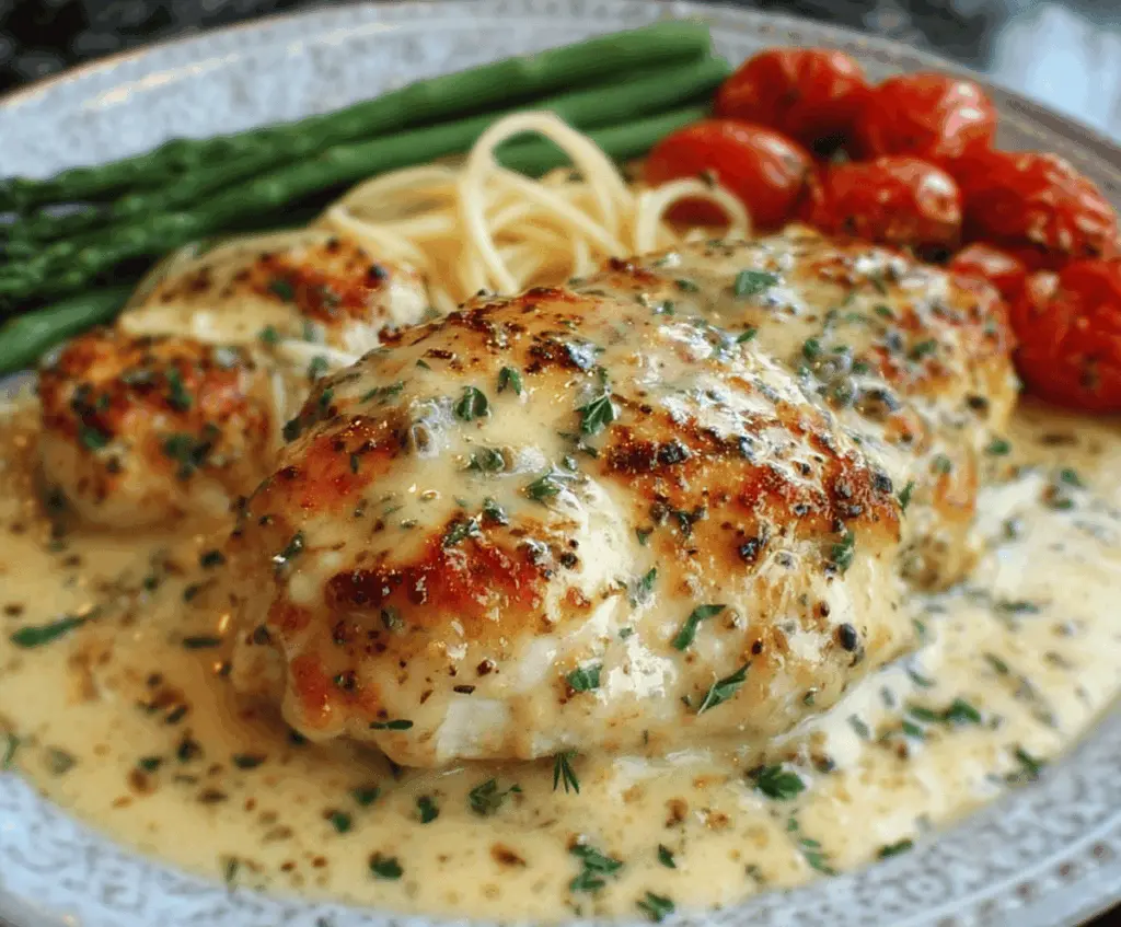 Easy Creamy Baked Asiago Chicken