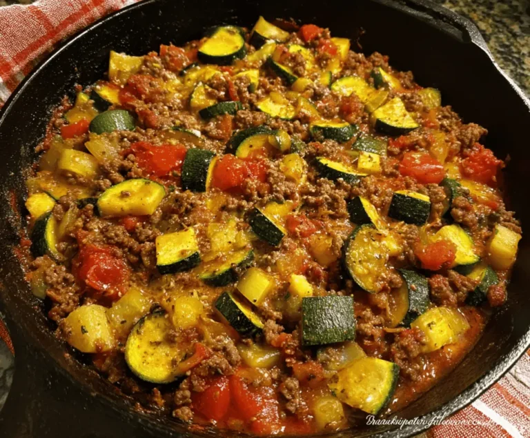 Ground Beef and Zucchini Skillet