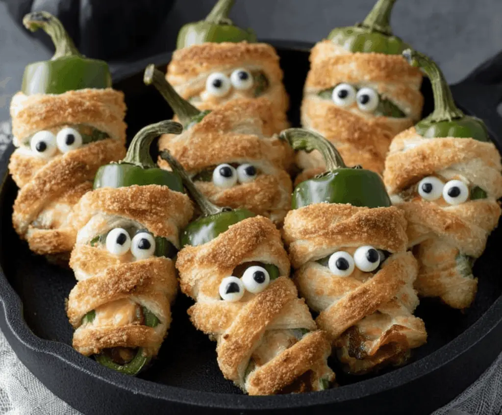 Halloween Jalapeño Popper Mummies