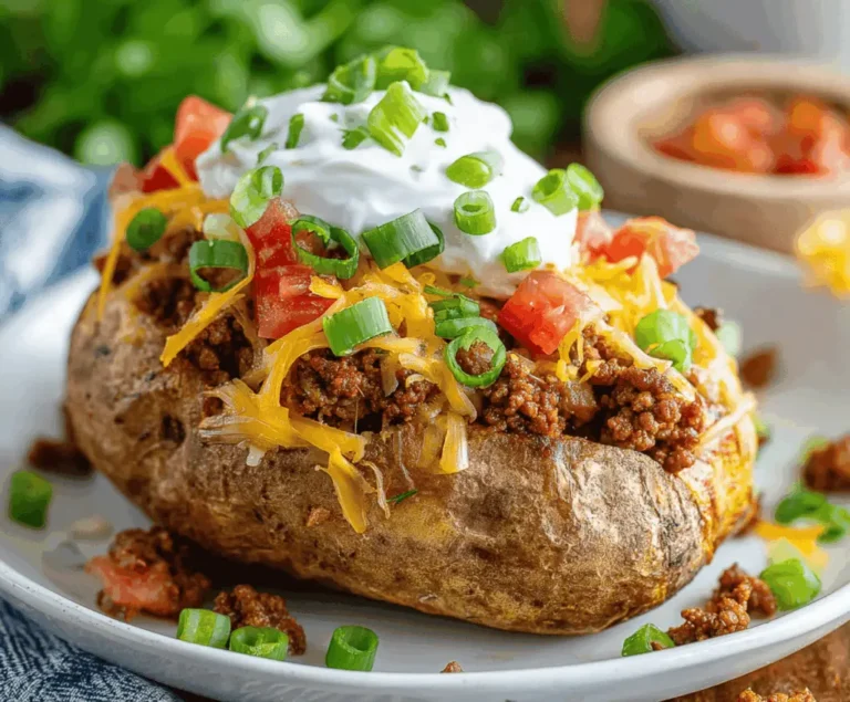 Loaded Beef Taco Stuffed Potatoes