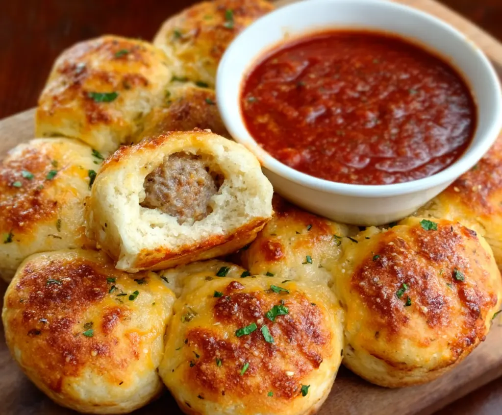 Meatball Stuffed Biscuits