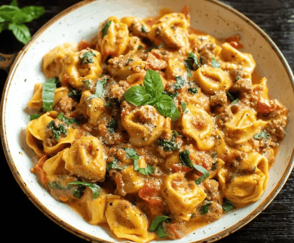 One Pan Tortellini with Sausage