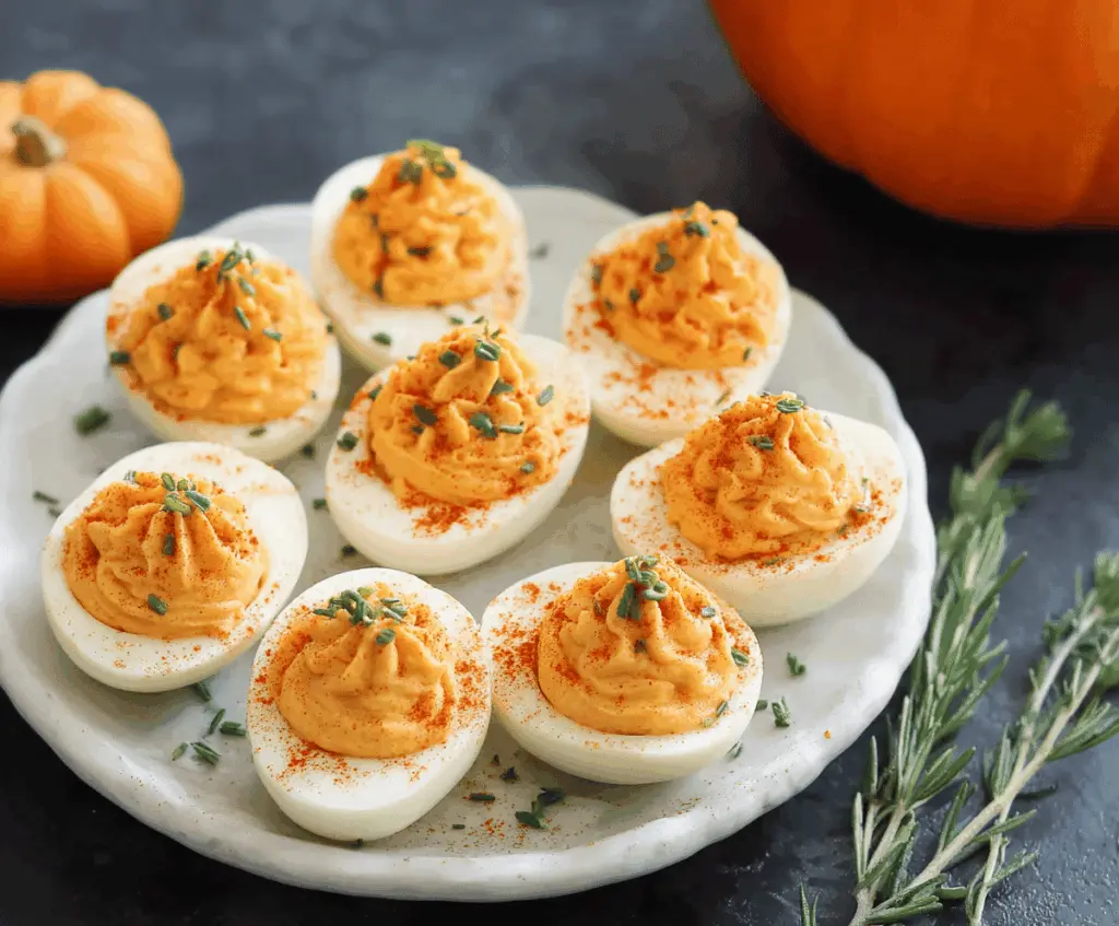 Pumpkin Deviled Eggs