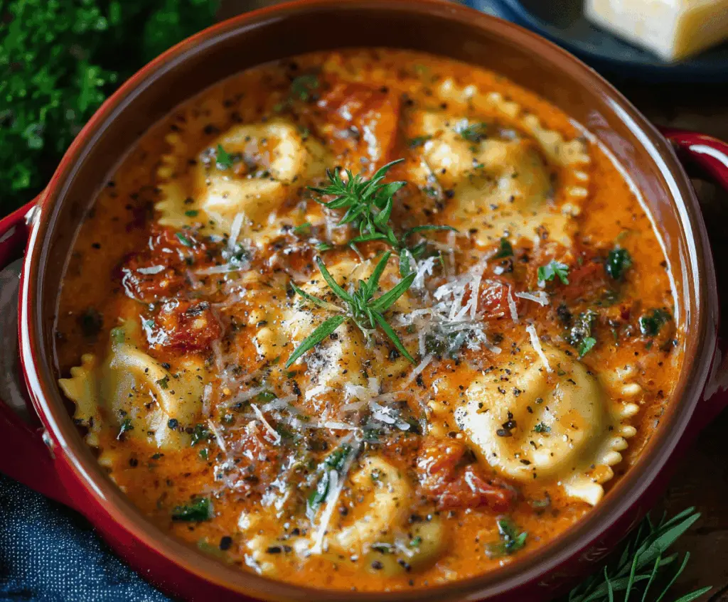 Simple and Delicious Ravioli Soup in One Pot