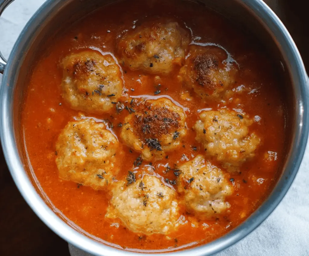 Tomato soup with cheddar bay dumplings