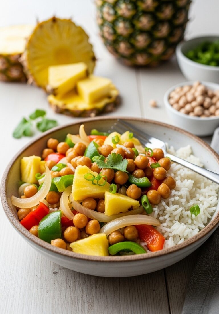 Easy Pineapple Chickpeas and Rice Recipe (Vegan): A Sweet, Savory, and Satisfying Meal in 30 Minutes