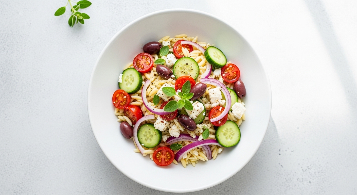A Fresh & Flavorful Greek Orzo Salad That’s Perfect for Any Occasion