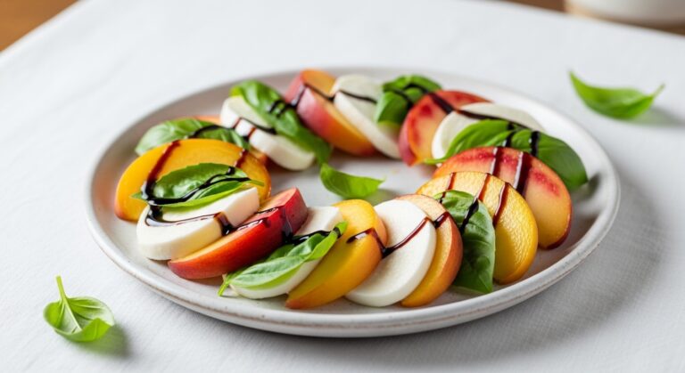 Peach Caprese Salad: A Summer Symphony of Sweet, Savory, and Creamy Flavors