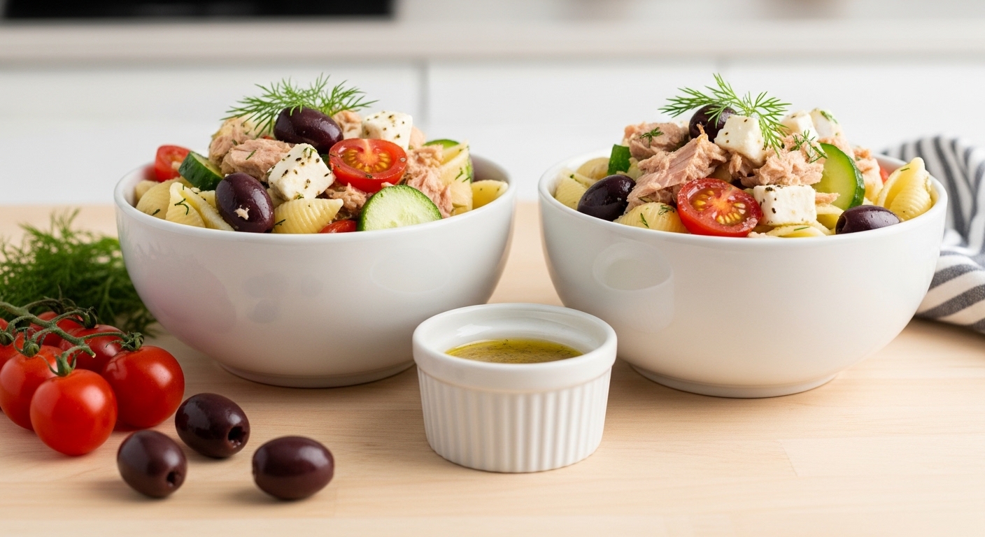 Chilled Greek Tuna Pasta Bowls: A Refreshing Mediterranean Twist on a Classic