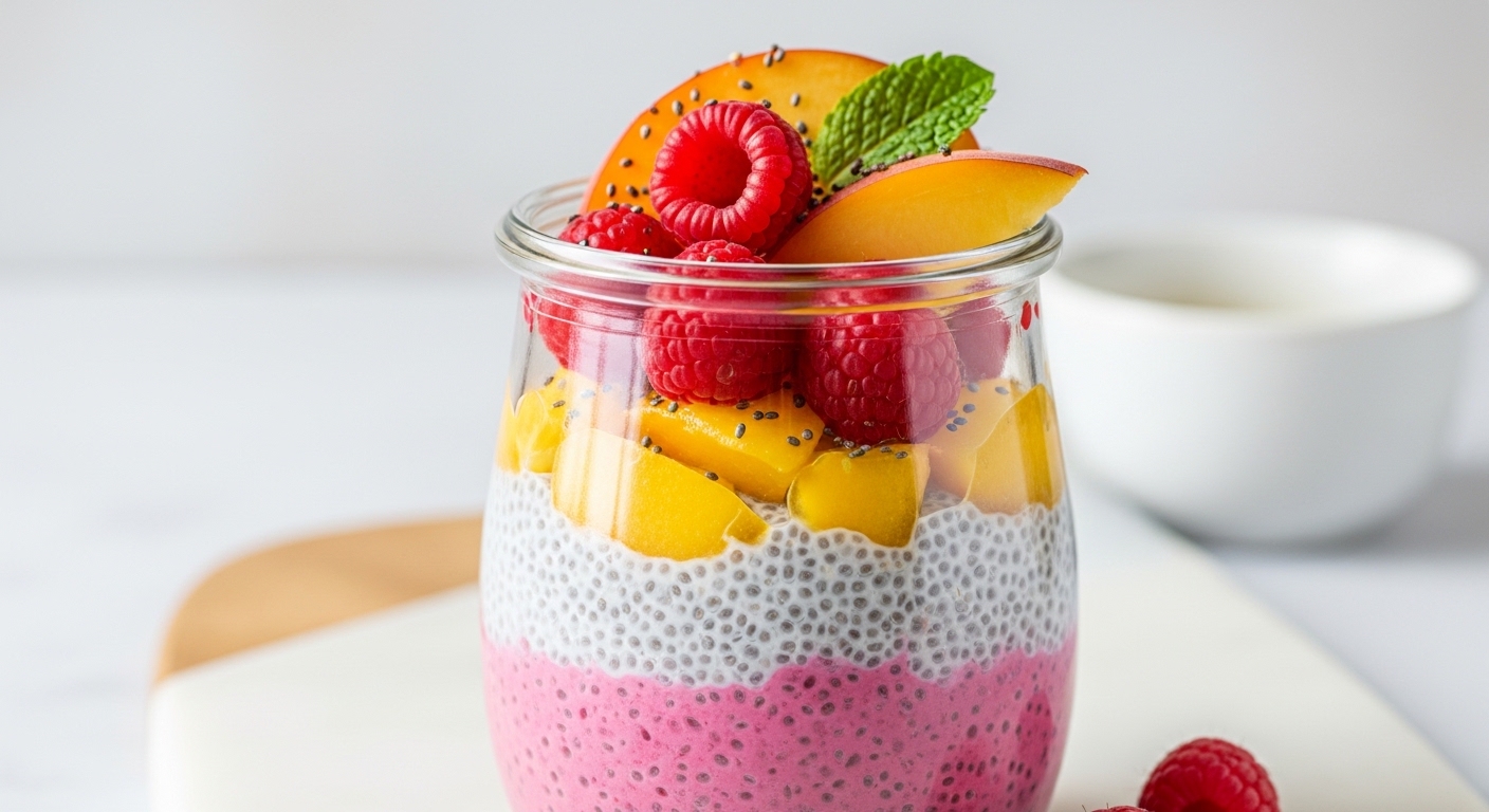 Peach Raspberry Chia Pudding: A Creamy, Refreshing Breakfast That’s Ready in Minutes Peach Raspberry Chia Pudding: A Creamy, Refreshing Breakfast That’s Ready in Minutes