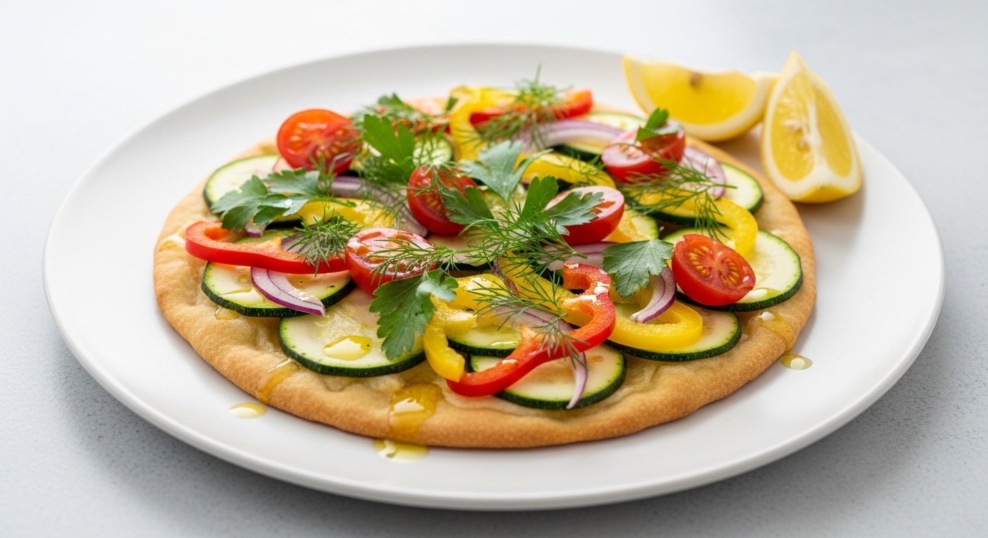 Perfectly Crispy Lemon Herb Veggie Flatbread — A Bright, Zesty Twist on Classic Flatbread