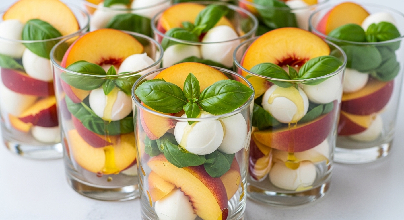 Peach Caprese Salad Cups: A Refreshing Summer Bite-Sized Delight
