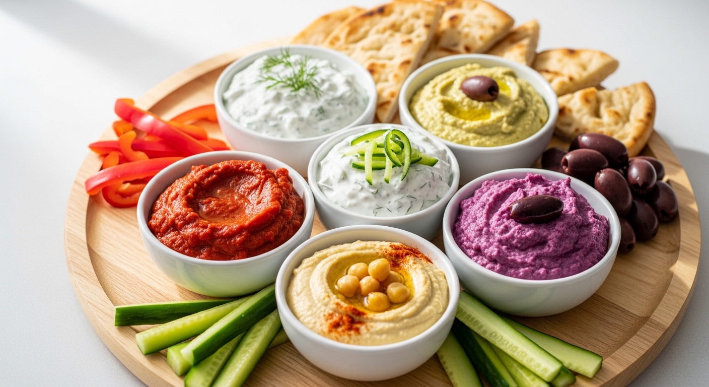 The Ultimate Chilled Greek Dip Platter: Cool, Creamy, and Perfect for Any Gathering