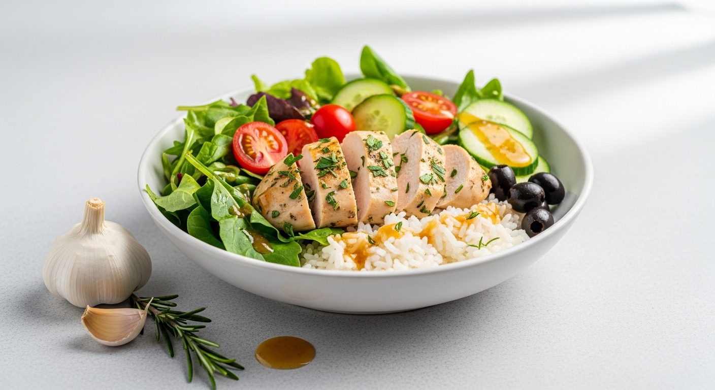 Garlic Herb Chicken Rice Salad: A Flavor-Packed, Satisfying Meal in One Bowl Garlic Herb Chicken Rice Salad: A Flavor-Packed, Satisfying Meal in One Bowl
