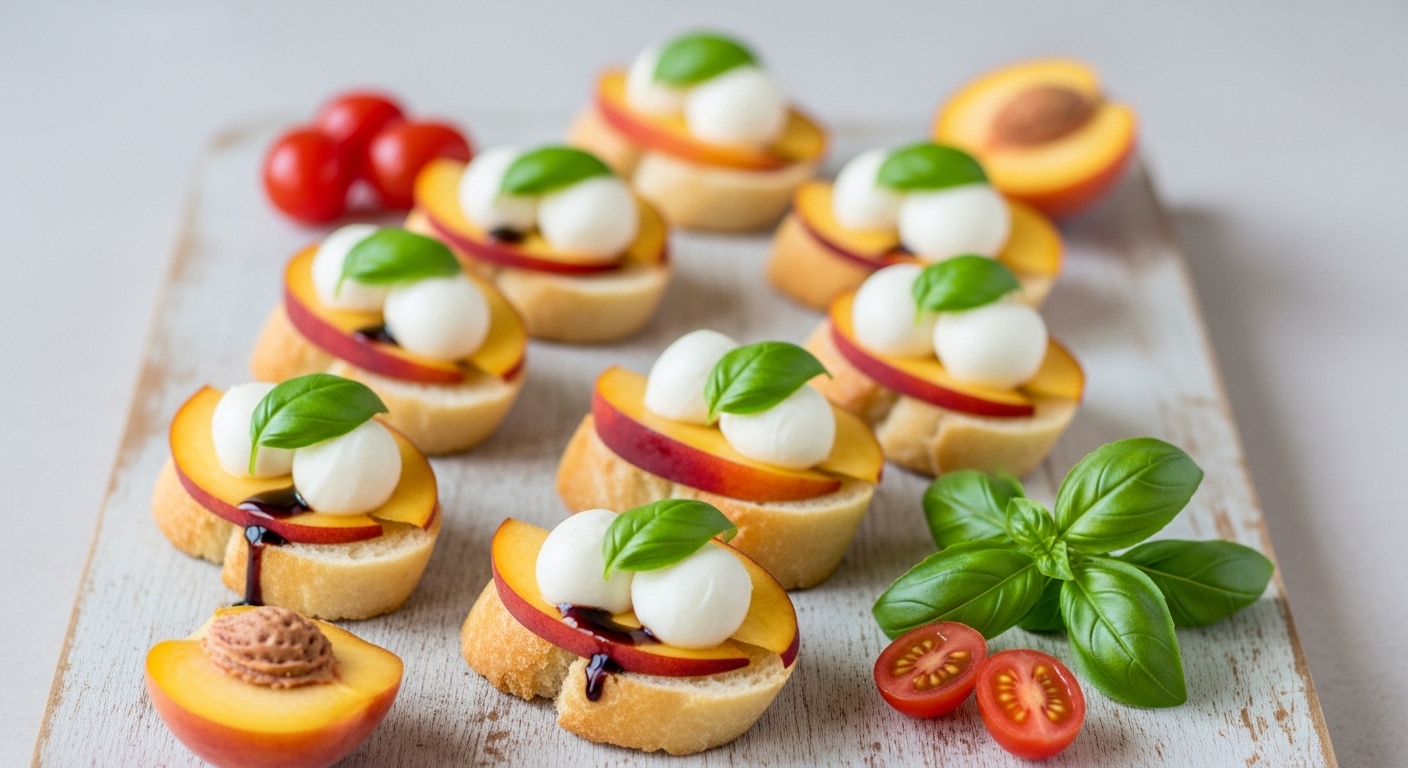 Peach Caprese Crostini: A Refreshing Summer Bite That’s Sweet, Savory, and Simply Irresistible